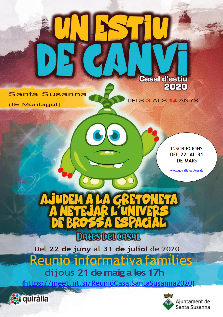 Reunió informativa virtual sobre el Casal d'Estiu a Santa Susanna.