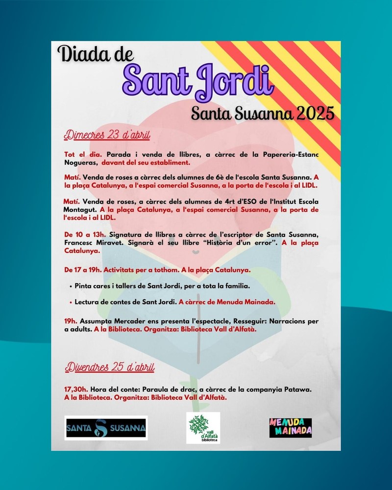 Programa d'actes de Sant Jordi 2025