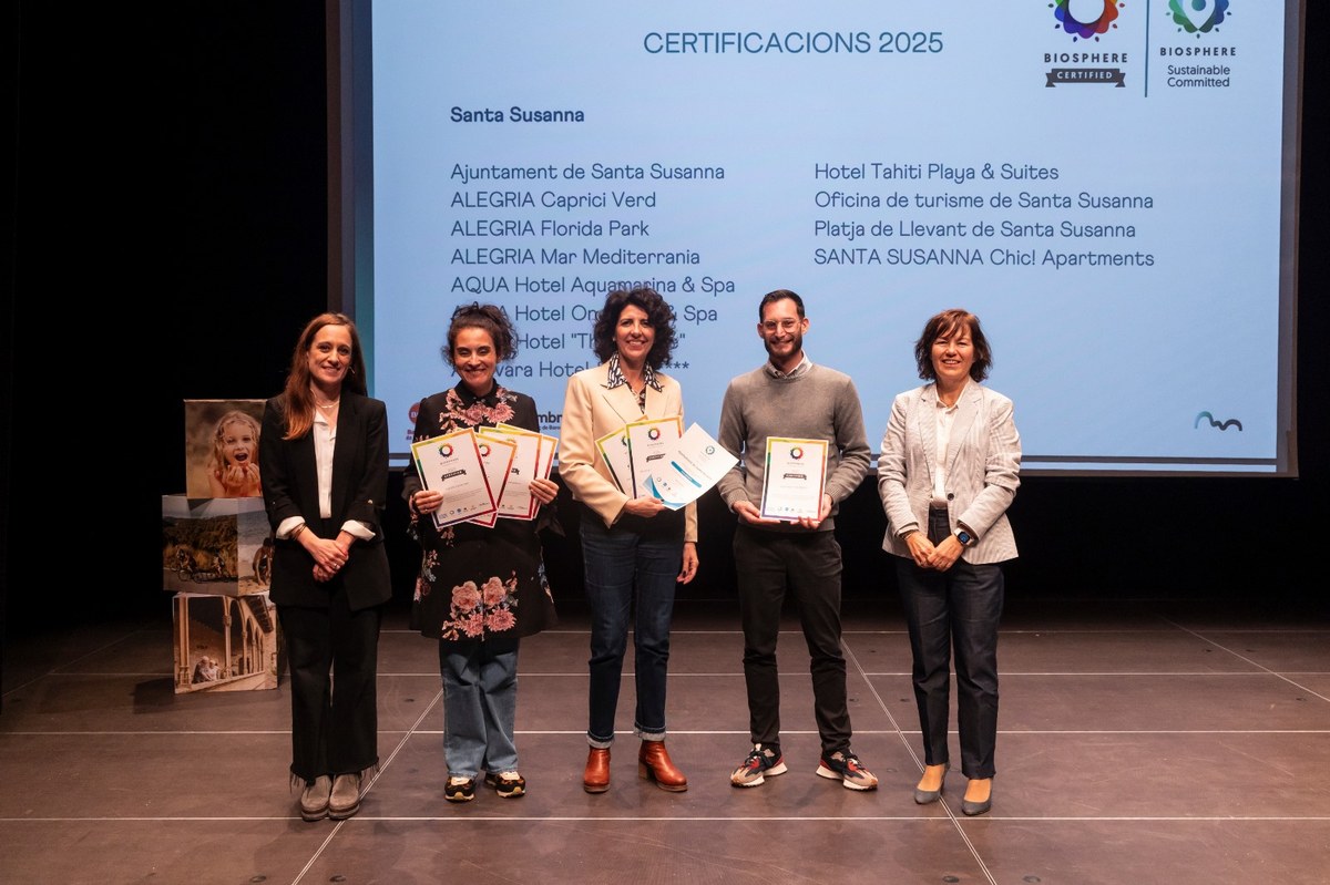 Santa Susanna rep 12 certificacions Biosphere que reconeixen la seva gestió sostenible del turisme.