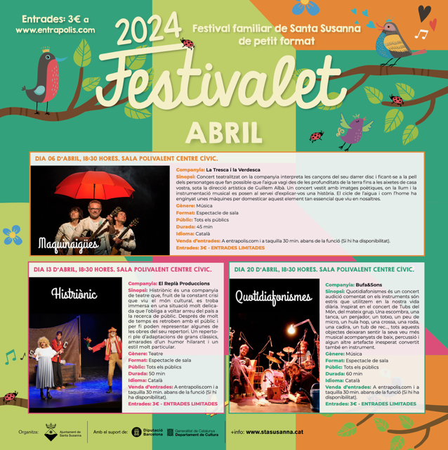 Us esperem al Centre Cívic de Santa Susanna amb el Festival de Petit Format.