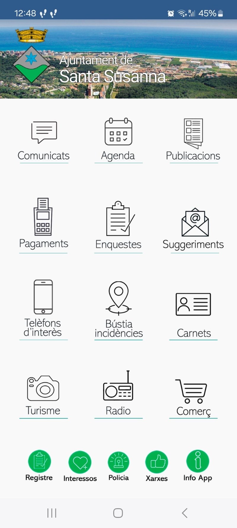 Pantalla app Sta Susanna