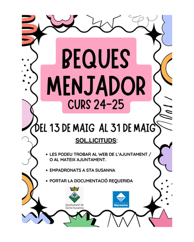 Cartell de les beques menjador 2024-205