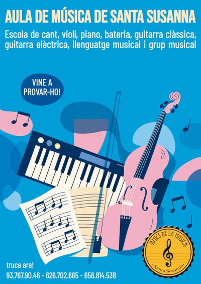 Cartell de l'oferta de l'Aula de Música de Santa Susanna
