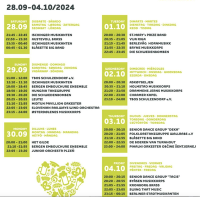 Programa de la 1a edició de la Oktoberfest