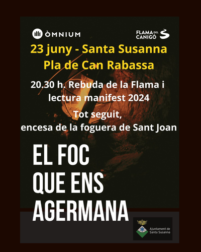 Cartell de l'arribada de la Flama del Canigó 2024