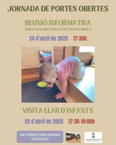 Cartell de les Jornades de Portes Obertes 2025 -Llar d'infants municipal