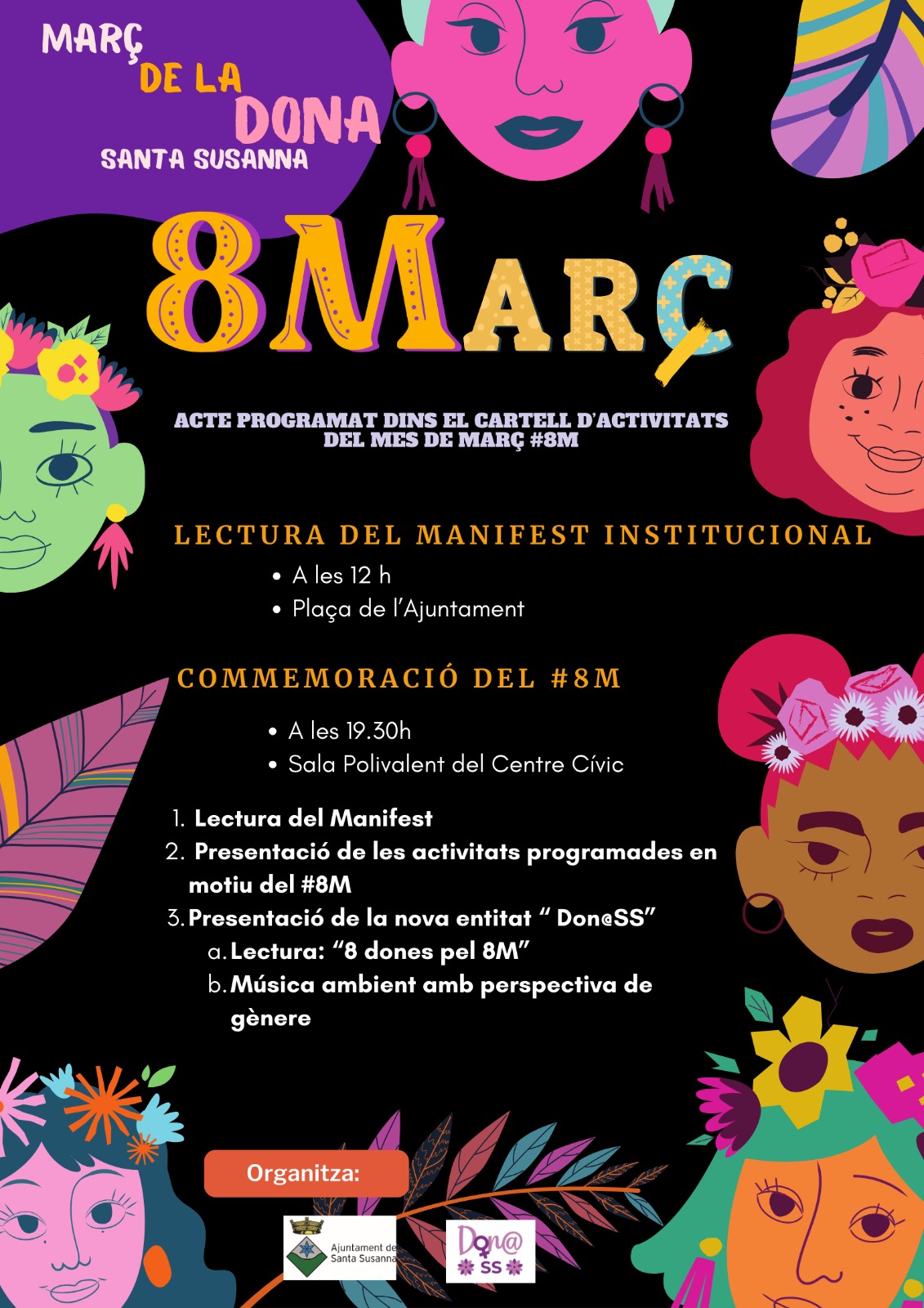 Cartell dels actes del 8M 2024