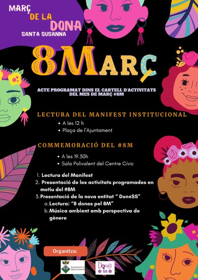 Cartell dels actes del 8M 2024