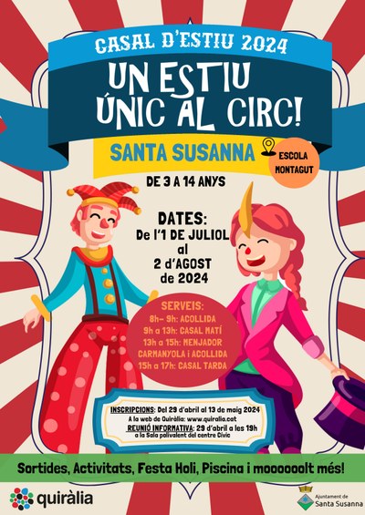 Cartell del Casal d'Estiu edició 2024