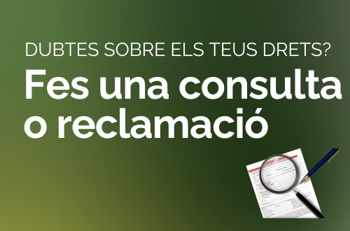 Fes una consulta o reclamació a l'agència catalana del consum